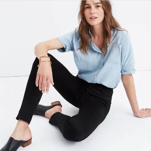 Madewell 9” high riser skinny skinny black jeans 25 - Picture 1 of 5